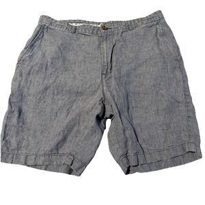 Joseph Abboud Shorts Mens 34x9 Gray 100% Linen Beach Vacation Airy Lightweight